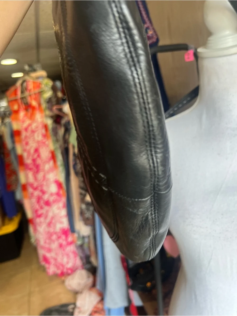 Sigrid Olsen Black Leather Crescent Shoulder Bag